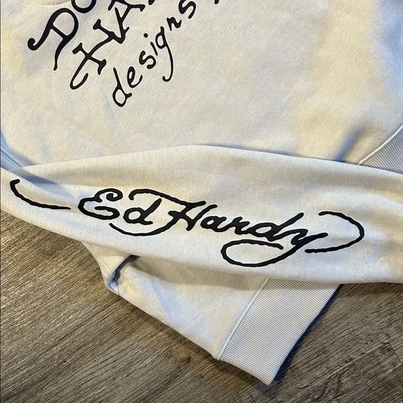 Ed Hardy Light Gray Tattoo Graphic Sweatshirt - Picture 9 of 9
